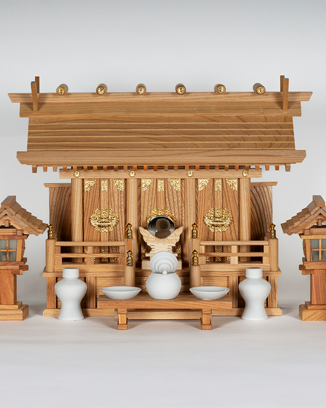 神棚ケヤキ三社金金具